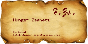 Hunger Zsanett névjegykártya